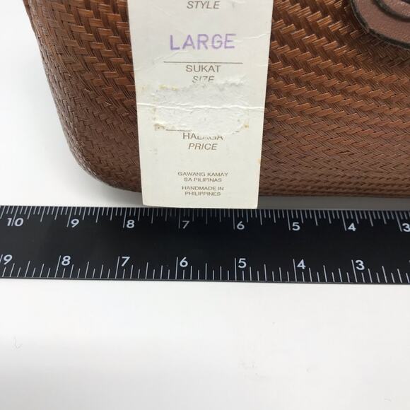 New Vintage Structured Woven Boho Handbag Brown - Picture 8 of 8